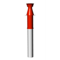 Komín koaxiálny vertikálny červený Plast/Plech 60/100 dĺžka 1000mm Ricom
