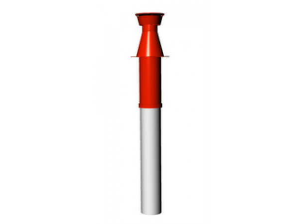 Komín koaxiálny vertikálny červený Plast/Plast 80/125 dĺžka 1000mm Ricom