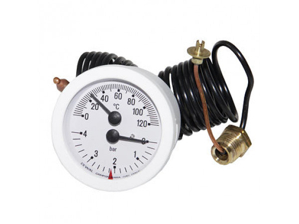 Dakon termomanometer 120°C 4bar biely