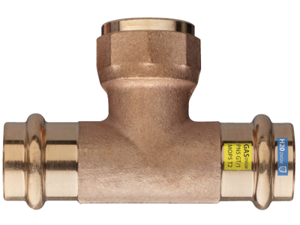 Frabo T-kus 15x1/2" F  lis. meď- GAS/H2O