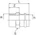 Frabo Prechod 15x3/4" FM lis. meď- GAS/H2O