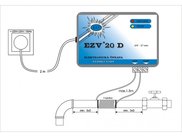 Elektromagnetický upravovač vody EZV 20 D /prietok 5-17l za min/